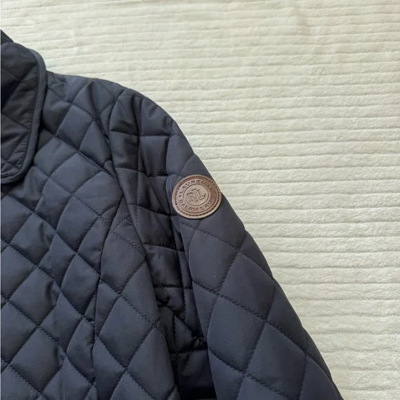 Ralph Lauren Quilted Navy Blazer Jacket with Green Lining - Picture 10 of 14